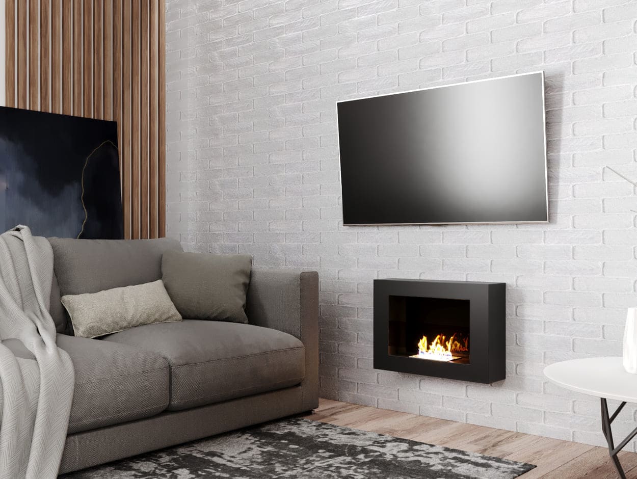 Биокамин "Русский огонь" Лайт 550N настенный с защитным стеклом по цене 16 450 руб.