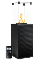 Газовый нагреватель Kratki PATIO/G31/37Mbar/CZ/P, стекло, черное тиснение, с пультом ДУ