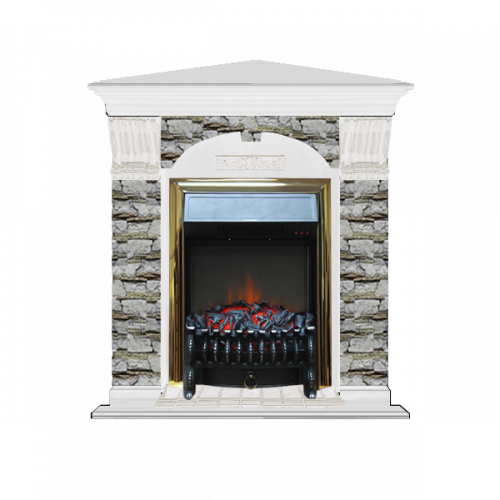 Арочный Алтай угловой (белый)+Fobos Brass