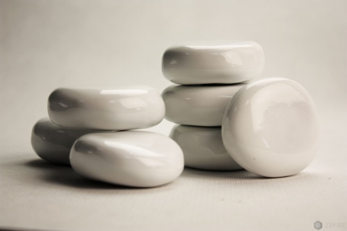 Декоративные керамические камни белые 14 шт