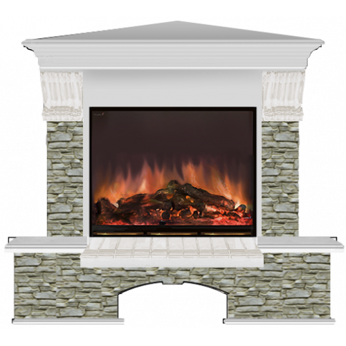 Бостон Грот однотонный угловой (беленый дуб)+Arte 23