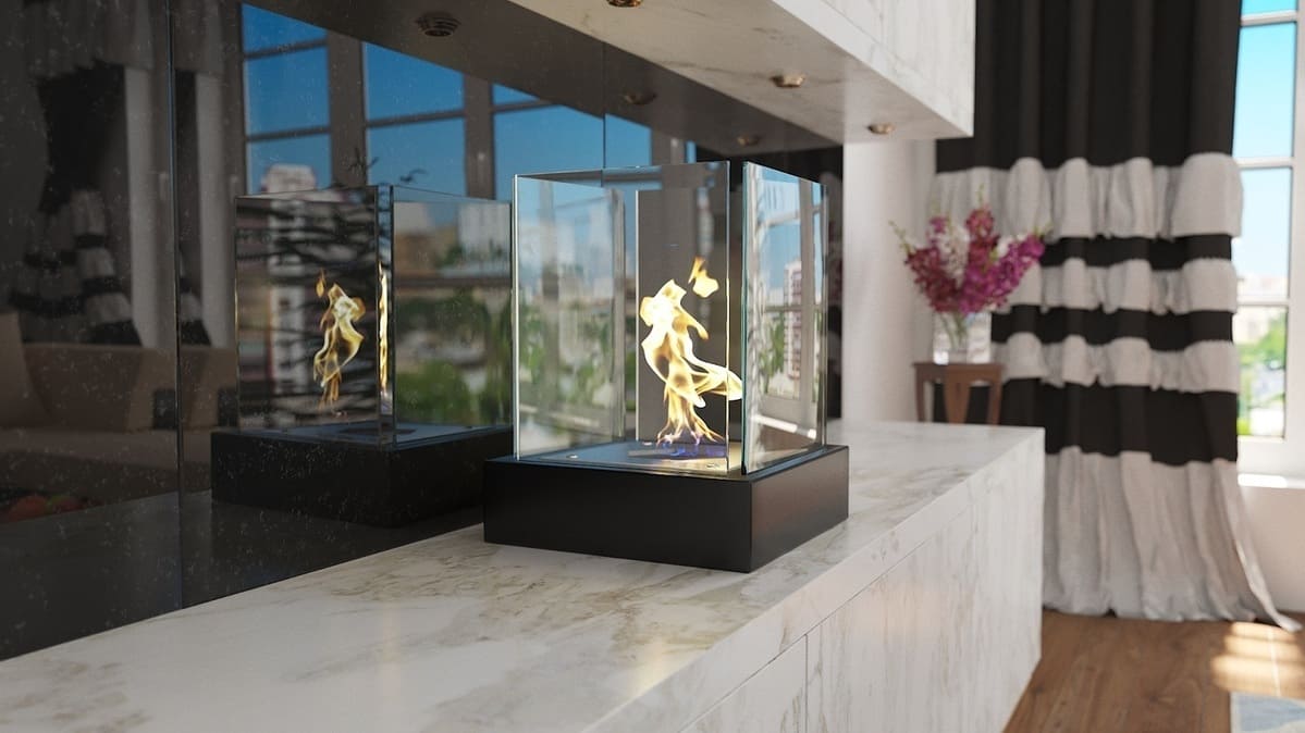 Биокамин "Русский огонь" Куб настольный по цене 12 800 руб.