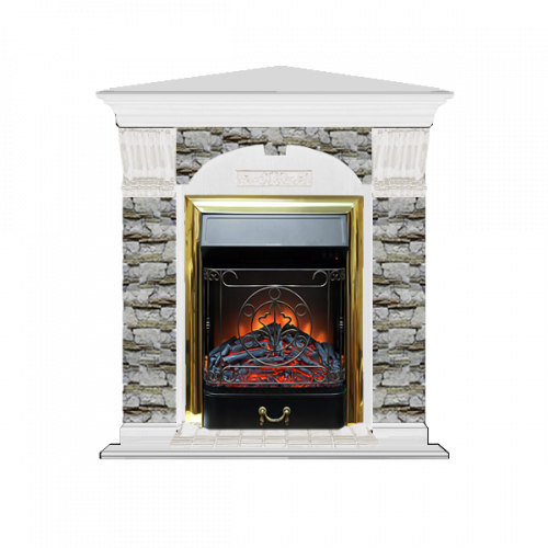 Арочный Алтай угловой (белый)+Majestic Brass