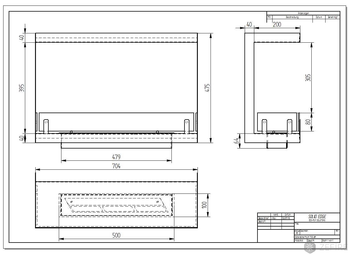 Встраиваемый Биокамин торцевой ZeFire Standart 700 по цене 36 100 руб.