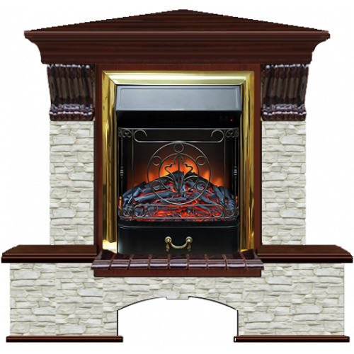 Бостон К Грот однотонный угловой (красное дерево)+Majestic Brass