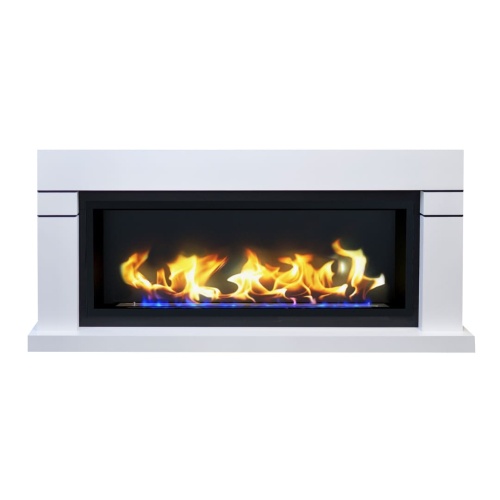 Биокамин в линейном портале "Русский огонь" Тоби с защитным стеклом