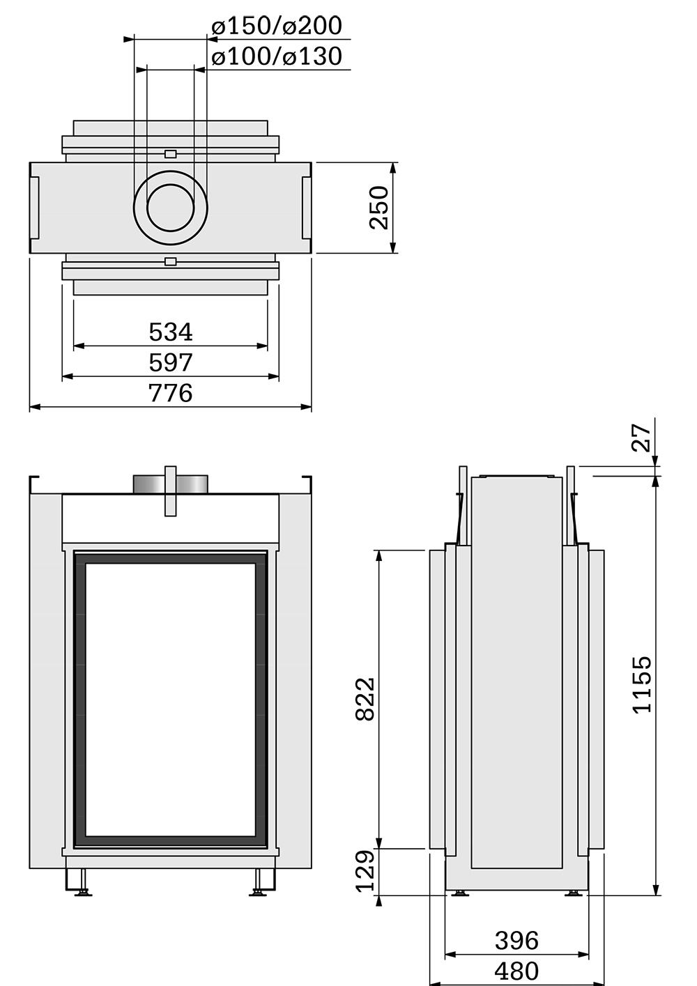Газовый камин BellFires Vertical Bell Small Tunnel