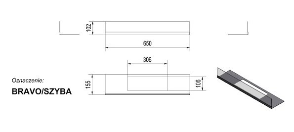 Стекло декоративное для биокамина BRAVO по цене €140