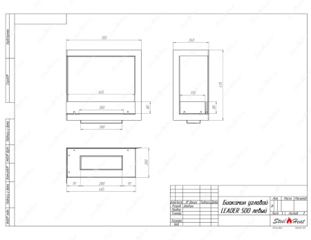 Биокамин SteelHeat CORNER L 500 по цене 25 500 руб.