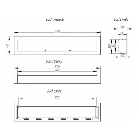 Биокамин Window 1500 burgundy по цене 52 200 руб.