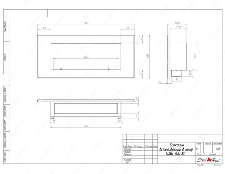 Биокамин SteelHeat LONG-D 900 XL стекло + стемалит по цене 47 136 руб.