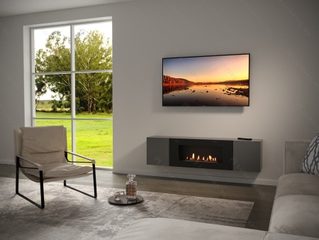 Тумба универсальная Lux Fire "Байкал" 1600, графит, с биокамином 900 по цене 73 854 руб.